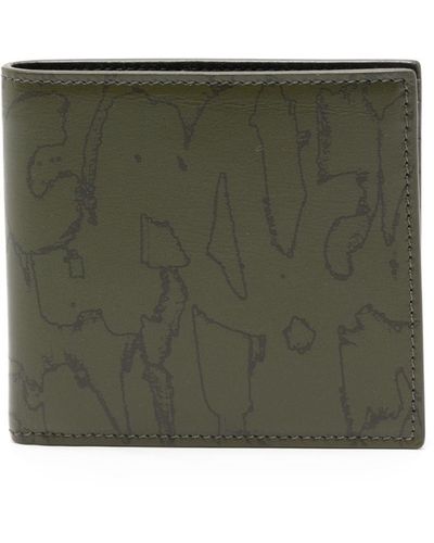 Alexander McQueen Leather Wallet With Logo - Green