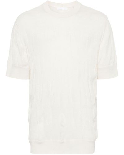 Helmut Lang T-Shirt in Knitteroptik - Weiß