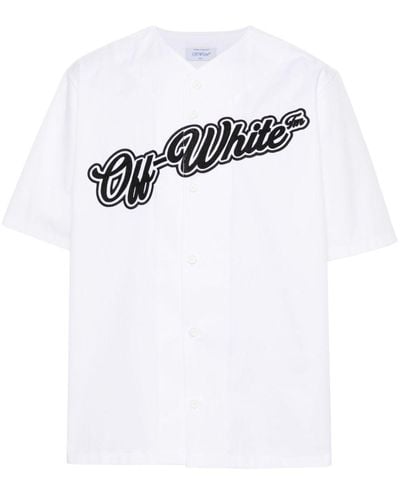Off-White c/o Virgil Abloh Camisa con logo bordado - Blanco