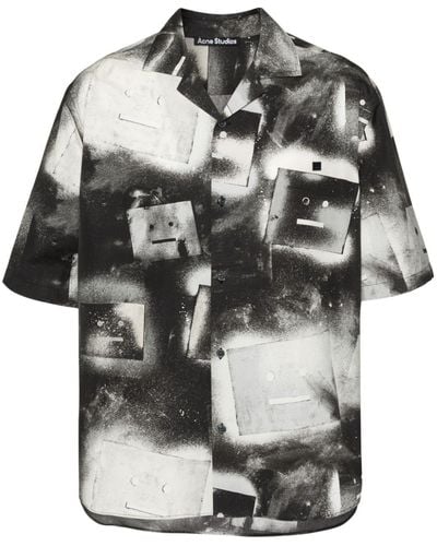 Acne Studios Logo-print Cotton Shirt - Grey