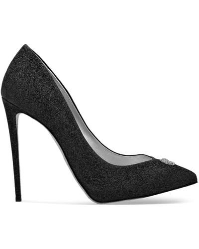 Philipp Plein Glitter-detailed Stiletto Court Shoes - Black