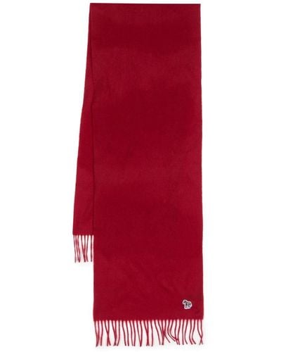 PS by Paul Smith Logo-patch Wool Scarf - Red