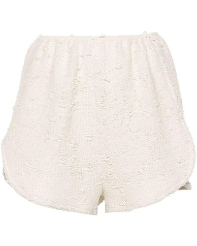 Ioana Ciolacu Distressed-effect Knitted Shorts - Natural