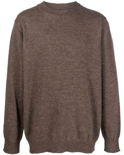 Maison Margiela Crew-neck Alpaca-blend Sweater - Brown