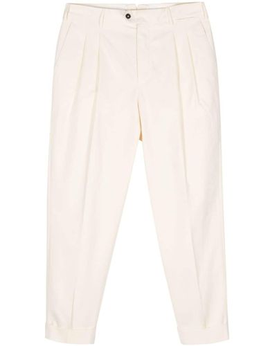 PT Torino The Reporter Low-rise Tapered Trousers - Natural