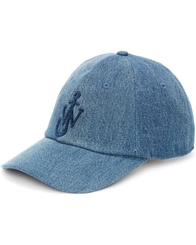JW Anderson Cappello da baseball denim con ricamo - Blu