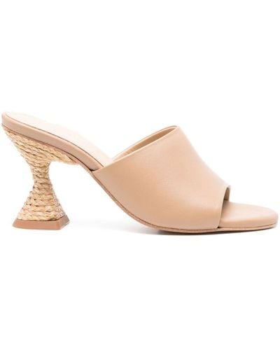 Paloma Barceló 90mm Leather Mules - Natural