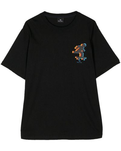 PS by Paul Smith Skater Print Cotton T-shirt - Black
