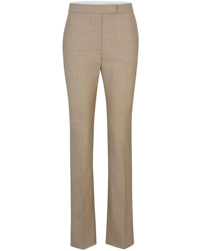 BOSS Flared Wool Trousers - Natural