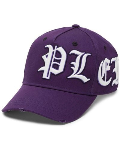 Philipp Plein Logo-embroidered Cotton Baseball Cap - Purple