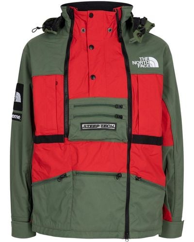 Supreme X The North Face Steep Tech Kapuzenjacke - Rot