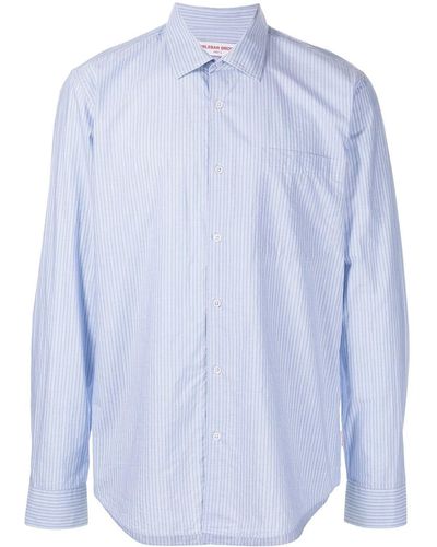 Orlebar Brown Overhemd Met Krijtstreep - Blauw