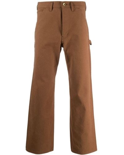 AURALEE Mid-rise Straight-leg Trousers - Brown