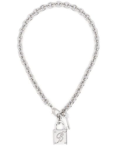 Blumarine Padlock-detail Polished-finish Necklace - Metallic