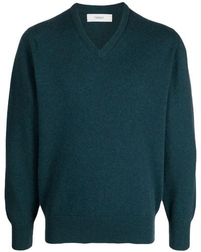 Pringle of Scotland 4 Ply V-neck Cashmere Sweater - Green