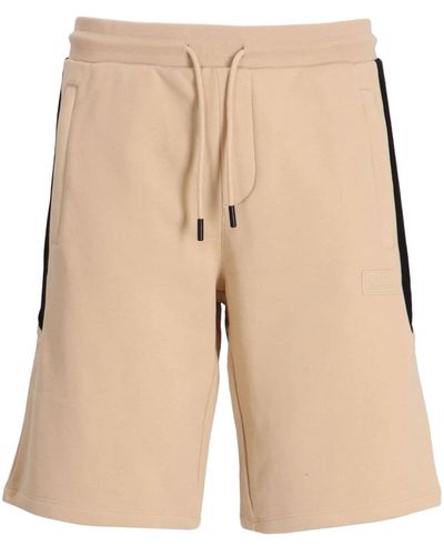 Karl Lagerfeld Logo-patch Drawstring Shorts - Natural