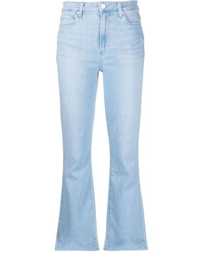 PAIGE Ausgestellte Cropped-Jeans - Blau