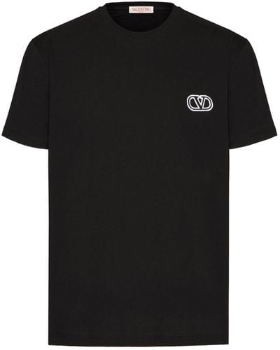 Valentino Garavani Vロゴ シグネチャー Tシャツ - ブラック