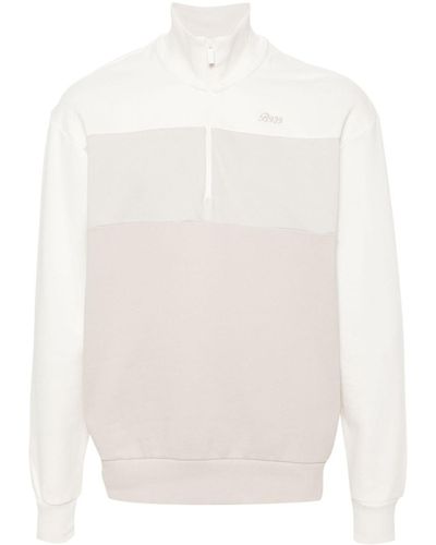 BOGGI Colourblock Zip-up Pullover - White