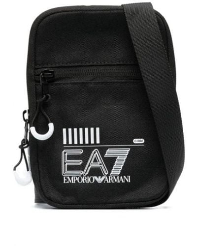 EA7 Sacoche à logo imprimé - Noir