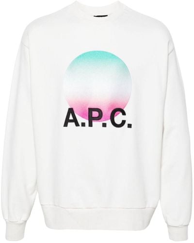 A.P.C. Motif-embroidered Cotton Sweatshirt - White