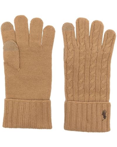 Polo Ralph Lauren Cable Knit Gloves - Brown