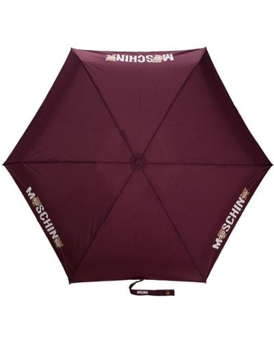 Moschino Teddy Bear Logo-print Foldable Umbrella - Purple