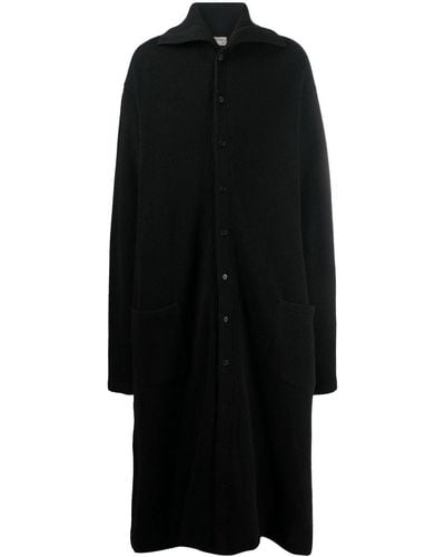 Yohji Yamamoto Manteau mi-long en maille fine - Noir