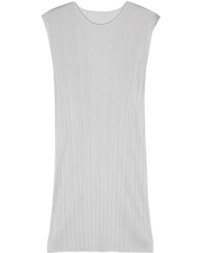 Pleats Please Issey Miyake Plissé-effect Mini Dress - White