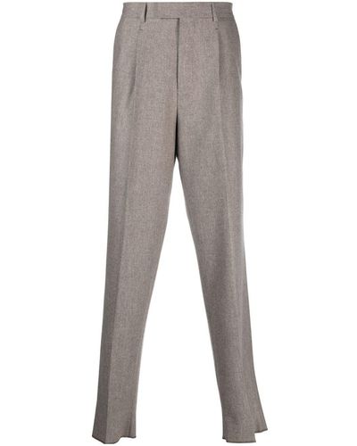 Zegna Pressed-crease Tailored-cut Pants - Gray