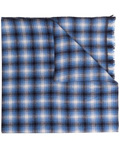 Isabel Marant Dash Checked Wool-cashmere Scarf - Blue