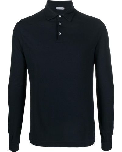 Zanone Basic Long-sleeved Polo Shirt - Blue