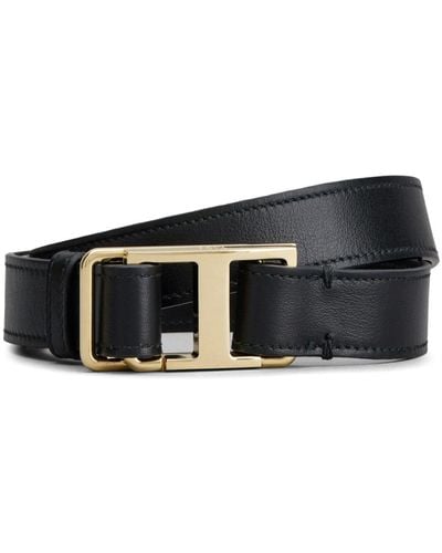Tod's Timeless T Leather Belt - Black
