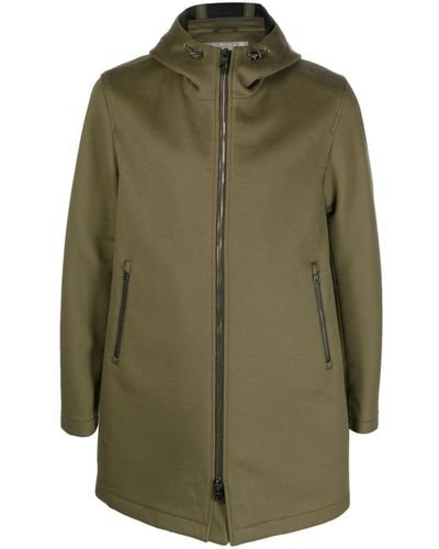 Herno Zip-up Hooded Coat - Green