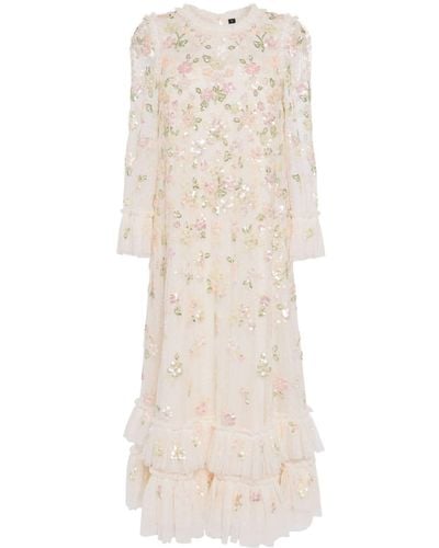 Needle & Thread Sequin Bloom Gloss Dress - Natural