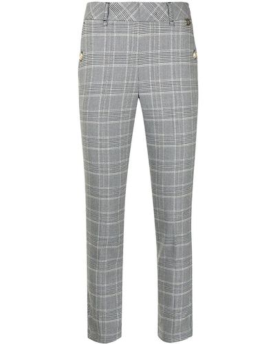 Twin Set Tailored Check Print Pants - Gray