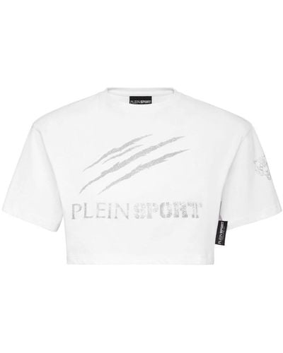 Philipp Plein Katoenen T-shirt Met Logoprint - Wit
