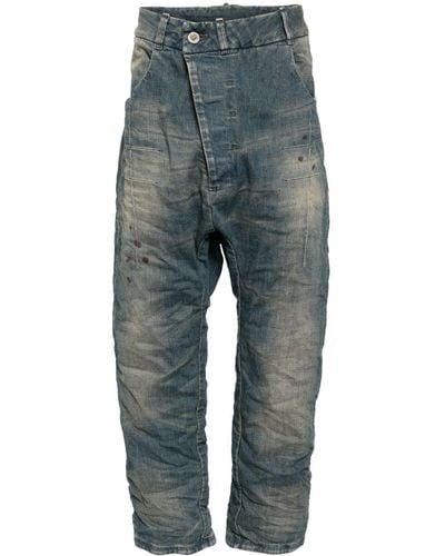 Boris Bidjan Saberi Asymmetric Drop-crotch Jeans - Blue