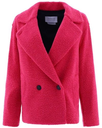 Harris Wharf London Double-breasted Fleece Jacket - Pink