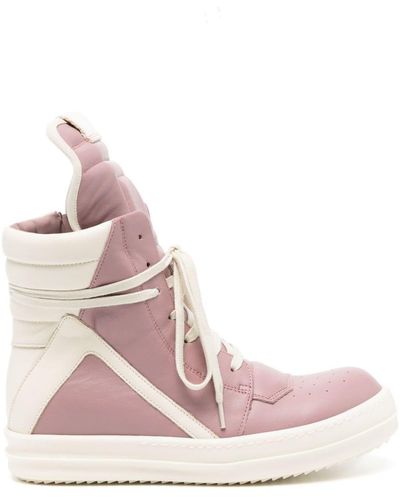 Rick Owens Zapatillas Geobasket de piel - Rosa