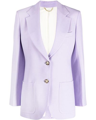 Victoria Beckham Notched-lapels Single-breasted Blazer - Purple