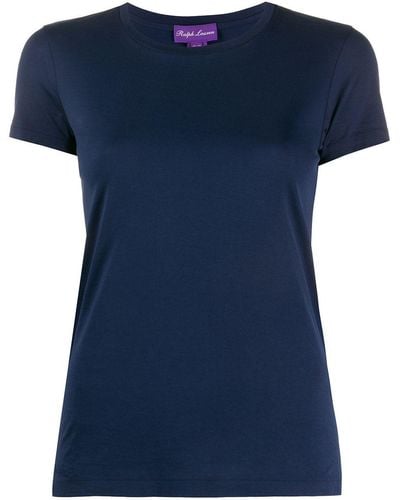 Ralph Lauren Collection Camiseta slim con cuello redondo - Azul