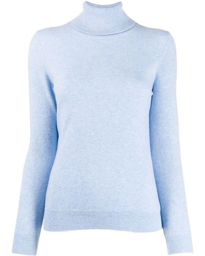 N.Peal Cashmere ポロカラー セーター - ブルー