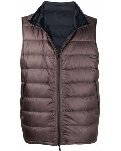 Herno Quilted-finish Down Gilet - Brown