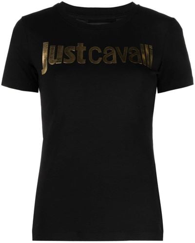 Just Cavalli T-Shirt mit Logo-Prägung - Schwarz
