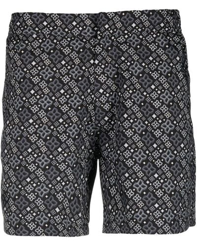 Tagliatore Abstract-pattern Swim Shorts - Grey
