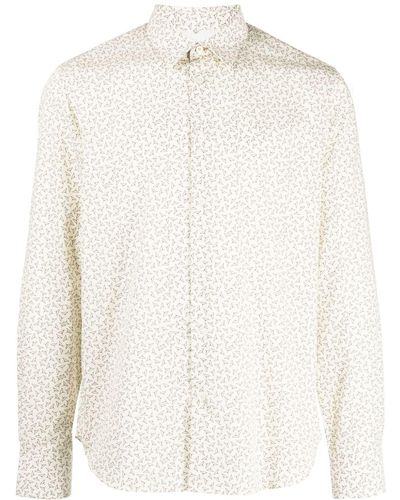 Paul Smith Chemise en coton à imprimé abstrait - Blanc