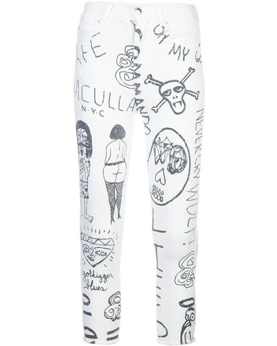 Haculla Mindful doodles jeans - Bianco