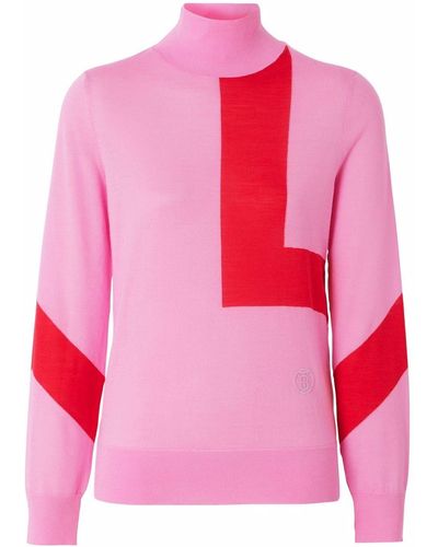 Burberry Klassischer Intarsien-Pullover - Pink