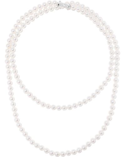 Tasaki 18kt White Gold 7.5mm Akoya Pearl Long Necklace 100cm - Multicolour